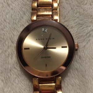 Rose Gold Anne Klein Diamond Watch